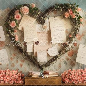 Kate Saint Valentin Lettres Vintage Roses Toile de fond conçue par Mini MakeBelieve