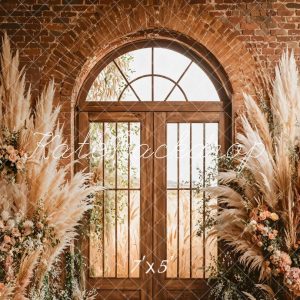 Kate Bohème Floral Porte Mur de briques Toile de fond conçue par Emetselch