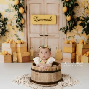 Kate Été Citron Jaune Fleurs Porte Toile de fond conçue par Emetselch