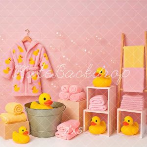 Kate Douche de Bébé Rose Canard Bain Toile de fond conçu par Ashley Paul