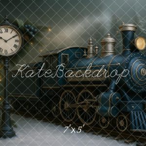Kate Hiver Train Polaire Horloge Toile de fond conçu par Ashley Paul