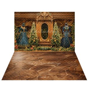 Kate Noël Sapins Robes Victoriennes Toile de fond+Brun Pavé Marbre Sol Toile de fond