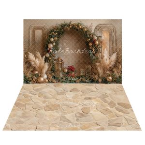 Kate Noël Arche Bohème Rétro Toile de fond+Beige Texture de pierre Sol Toile de fond