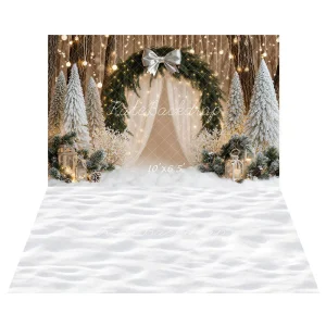 Kate Noël Arche Sapins Neige Toile de fond+Hiver Neige Sol Blanc Toile de fond