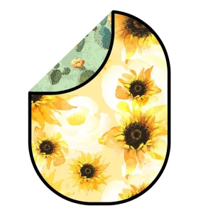 Kate Double-face Été Tournesol/Cactus Toile de fond Pliable 5x6.5pi(1.5x2m)