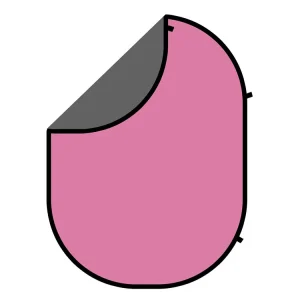 Kate Double-face Couleur Unie Rose/Gris Toile de fond Pliable 5x6.5pi(1.5x2m)