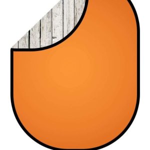 Kate Double-face Bois Blanc/Orange Photographie Toile de fond Pliable 5x6.5pi(1.5x2m)