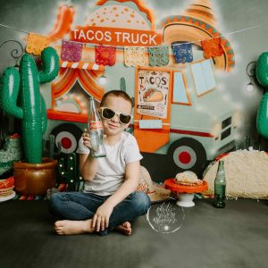 Kate Camion de Tacos Toile de fond+Vert Flou Tapis de sol en Caoutchouc