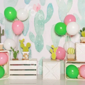 Kate Été Cake Smash Ballons Cactus Toile de fond conçu par Emetselch