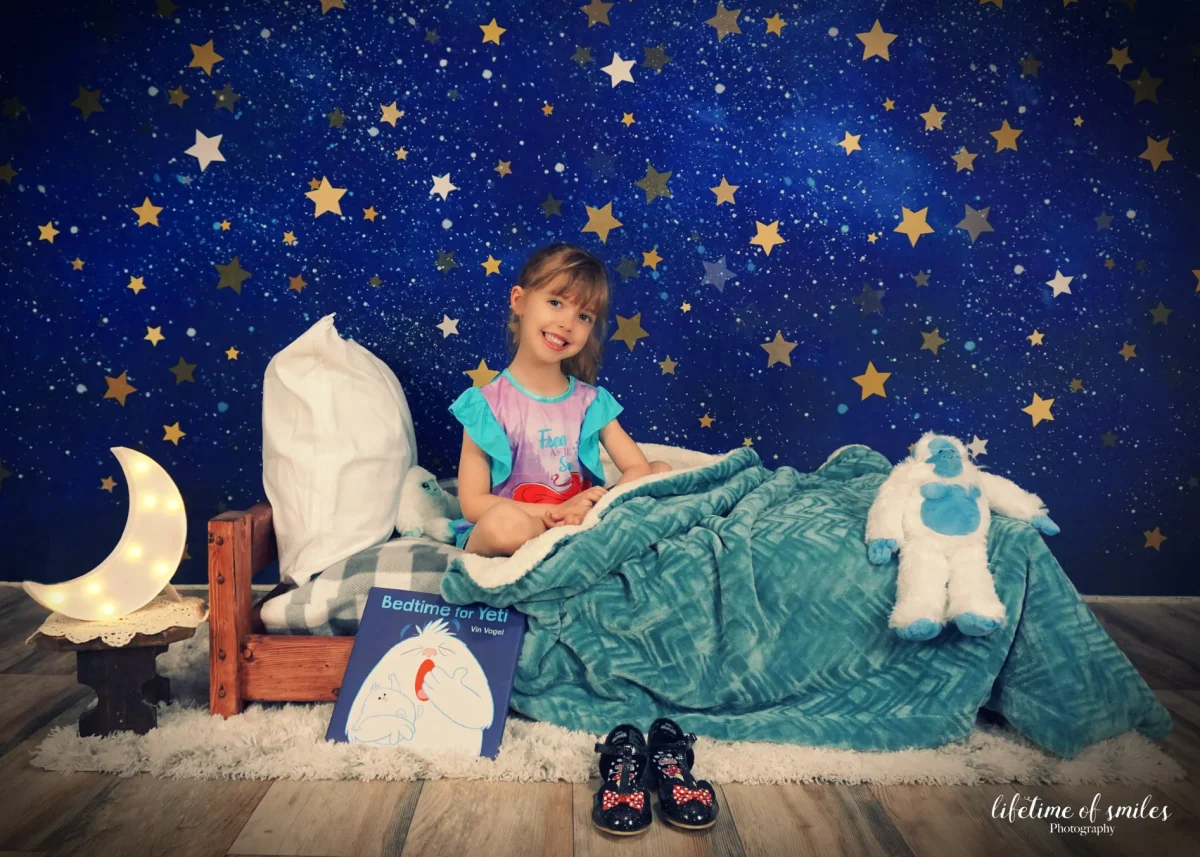 Kate Étoiles Nuit Ciel bleu Enfant Toile de fond conçue par Chain Photographie – Image 4