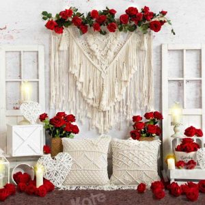 Kate Bougie Boho Roses rouges Saint Valentin Toile de fond conçue par Emetselch