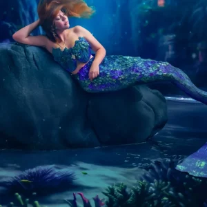 Kate Été Mer Toile de fond+Sirène Grotte Sol Toile de fond