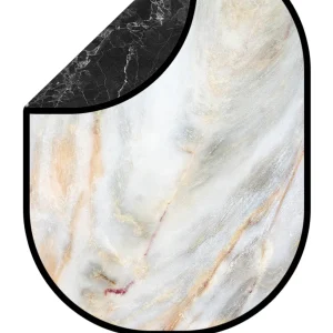 Kate Double-face Marbre Noir/Blanc Toile de fond Pliable 5x6.5pi(1.5x2m)