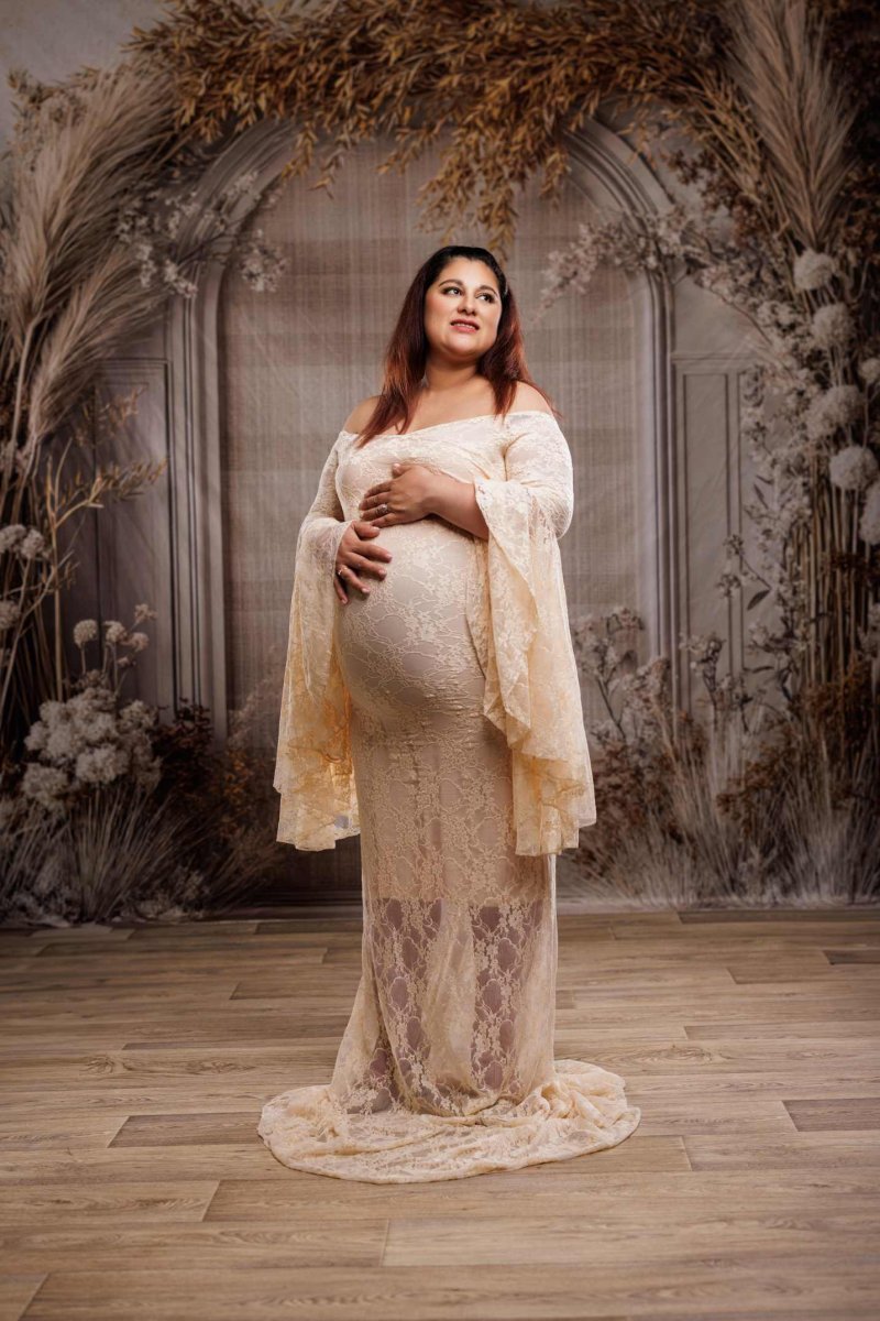 Kate Bohème Florale Arche Beige Classique Toile de fond conçue par Mini MakeBelieve – Image 5