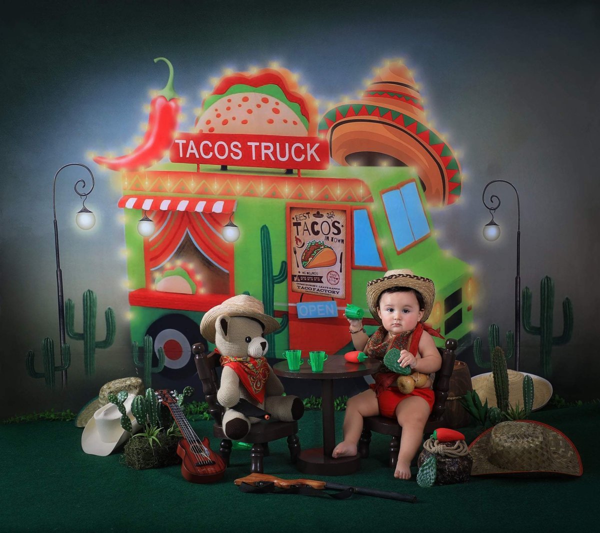 Kate Camion de Tacos Toile de fond+Vert Flou Tapis de sol en Caoutchouc – Image 4