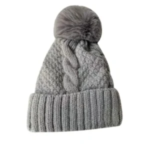 Bonnet à pompon tricot