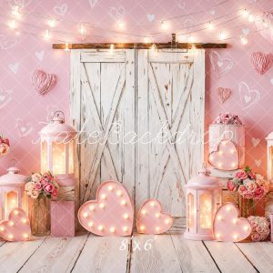 Kate Saint Valentin Lanternes Cœurs Toile de fond en Polar conçue par Emetselch