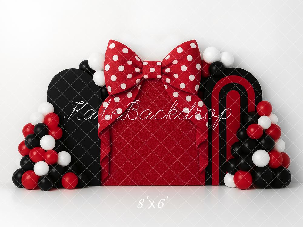 Kate Anniversaire Rouge Noir Nœud Ballons Toile de fond conçue par Ashley Paul – Image 4