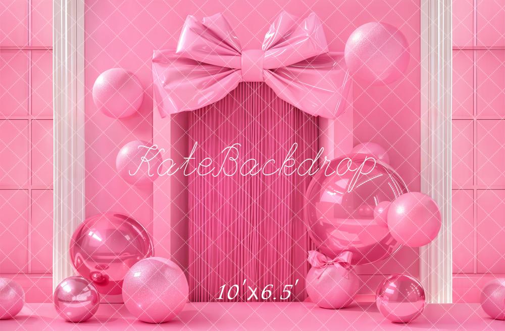 Kate Anniversaire Rose Nœud Ballons Cadre Toile de fond conçue par Emetselch – Image 4