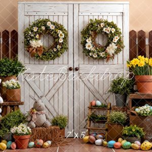 ffde34d715e12d4eaf489c1a8954e0e0.jpgv1762910060 Kate Pâques Lapin Fleurs Œufs Porte Toile de fond conçue par Emetselch