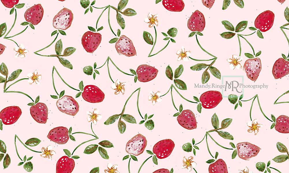 Kate Cake smash Aquarelle Fraises Été Toile de fond conçu par Mandy Ringe – Image 2